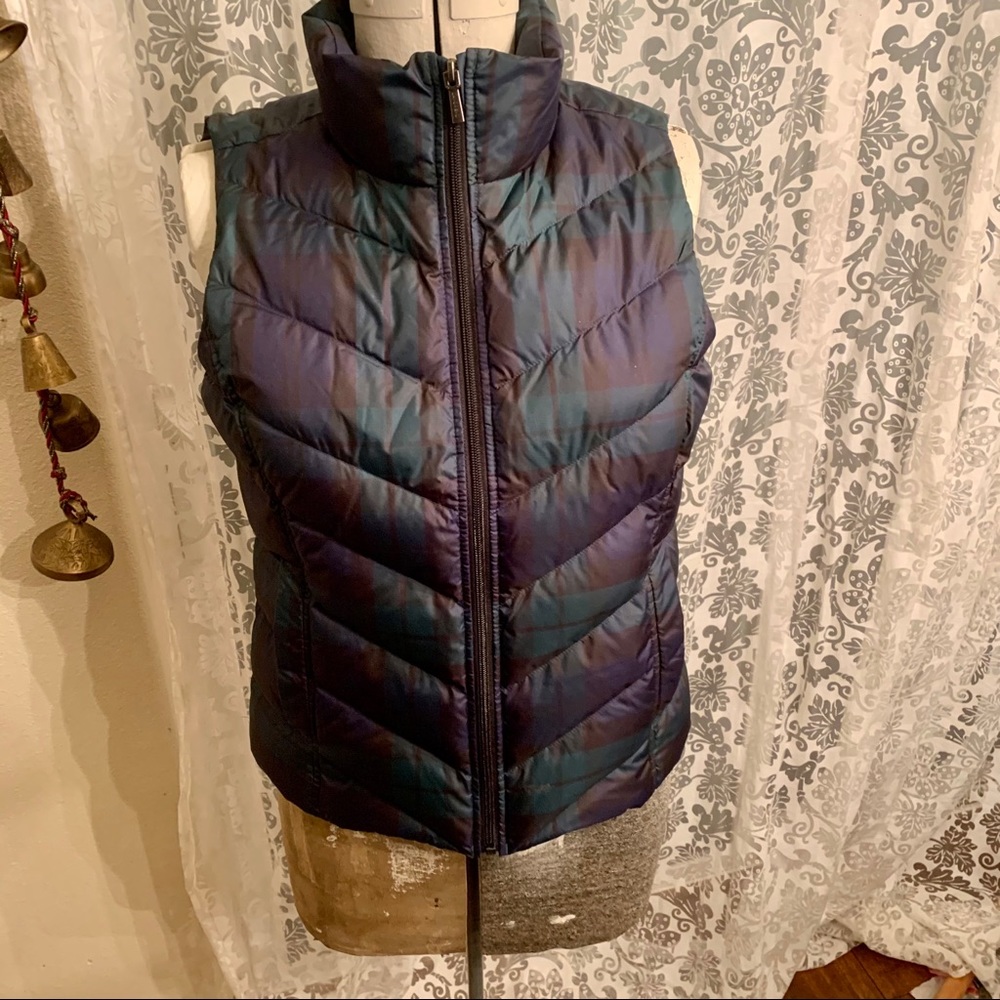 Lands’ End puffy plaid vest - Picture 1 of 7